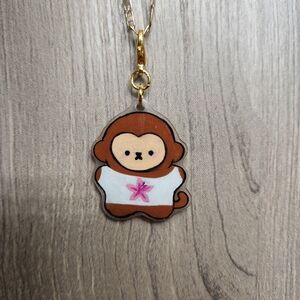 Cute Custom Monkey Keychain Charm